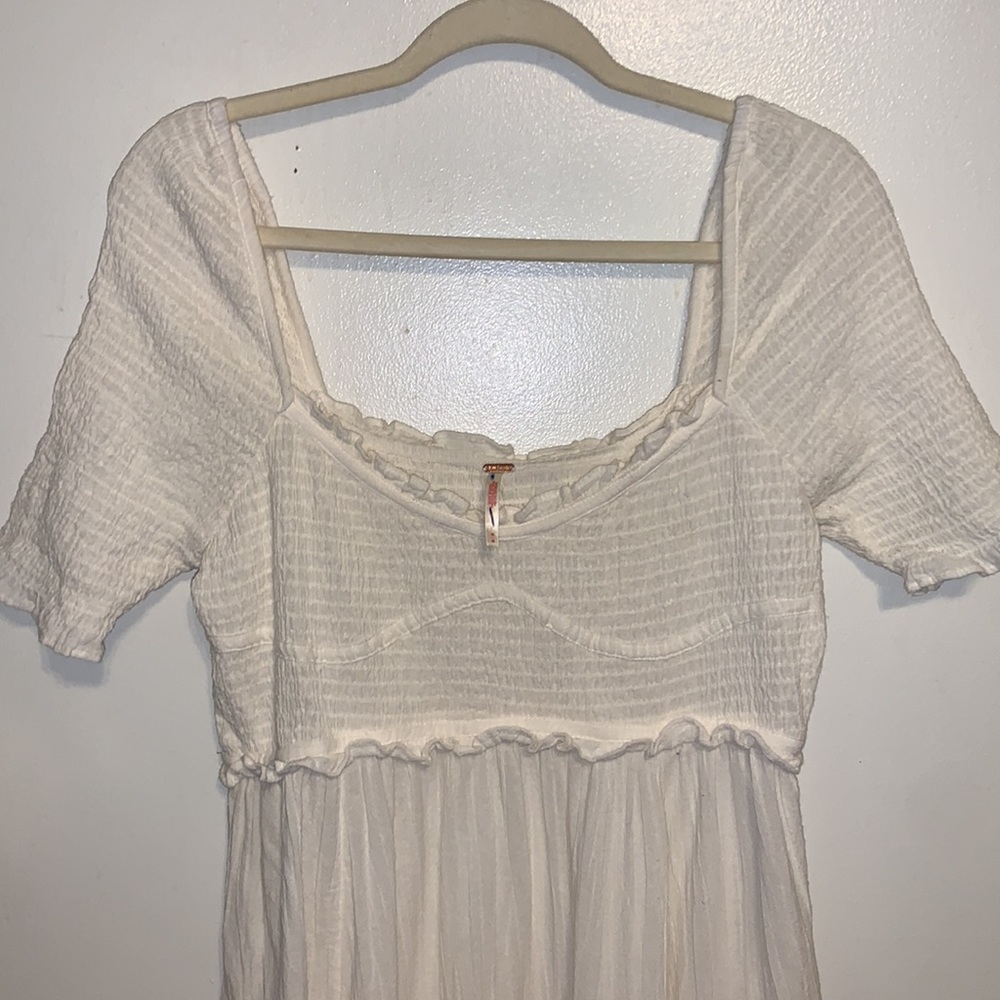 Free People Cottagecore Coastal Prairiecore boho slub Cotton Maxi - Picture 7 of 15